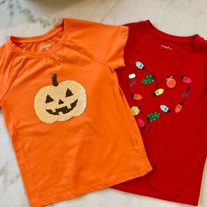 Cat & Jack Holiday Tee Shirts | Cat & Jack Girls Halloween & Christmas tees